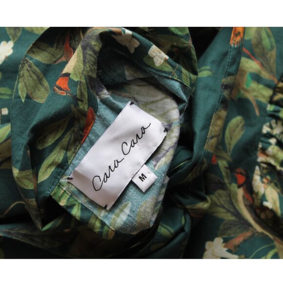 Cara Cara Diane Blouse / Medium / Botanical Birds Emerald Green Bow Balloon - Picture 13 of 14